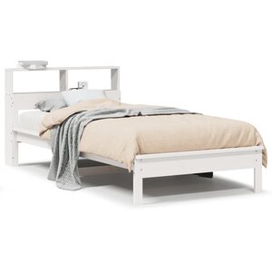 vidaXL Lit bibliothèque sans matelas blanc 100x200 cm bois pin massif