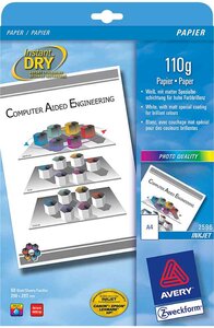 Papier jet d'encre  A4  200 g/m2  blanc  25F AVERY ZWECKFORM