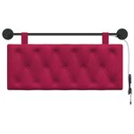 vidaXL Tête de lit suspendue Bordeaux Velours
