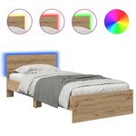 vidaXL Cadre de lit Chêne artisanal 90 x 190 cm Bois d'ingénierie