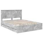vidaXL Cadre de lit Gris béton 150 x 200 cm Bois Ingénierie