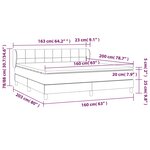 vidaXL Sommier à lattes de lit avec matelas Gris foncé 160x200cm Tissu