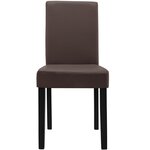 Lot de 2 chaises rembourrées pieds en bois massif housse en synthétique 90 cm marron et noir 03_0002362