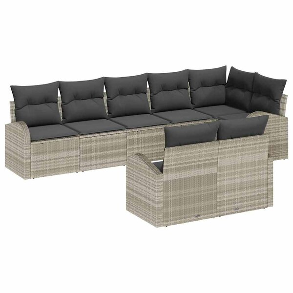 vidaXL Ensemble de canapé de jardin 9 Pièces 289 x 124 x 85 cm Poly rotin