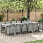 vidaXL Ensemble de salle à manger pour jardin 13 Pièces Gris clair