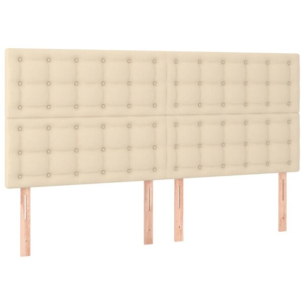vidaXL Tête de lit Crème 180x5x118/128 cm Tissu