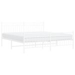 vidaXL Cadre de lit métal sans matelas et pied de lit blanc 183x213 cm