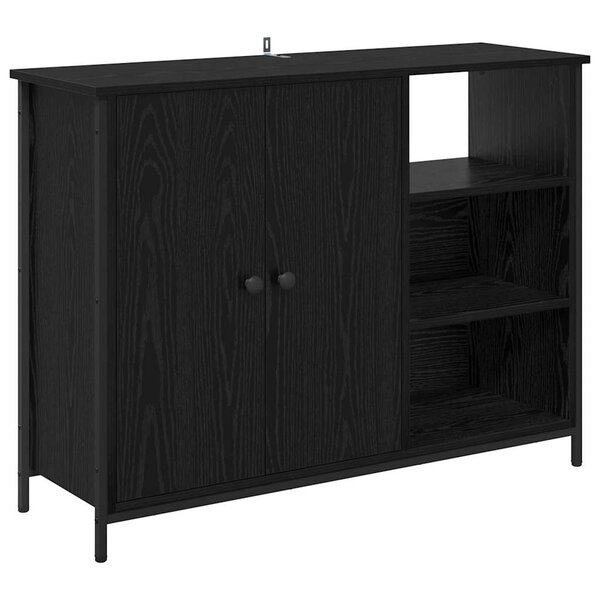 vidaXL Buffet Chêne noir 100 x 33 x 75 cm Bois d'ingénierie
