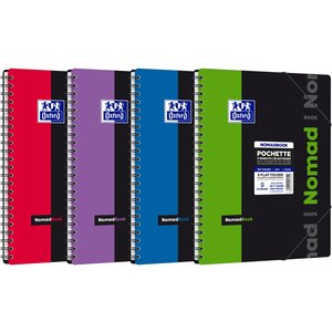 Cahier Etudiant NomadBook A4+160 pages 90g lignée 7mm Coloris Aléatoire OXFORD