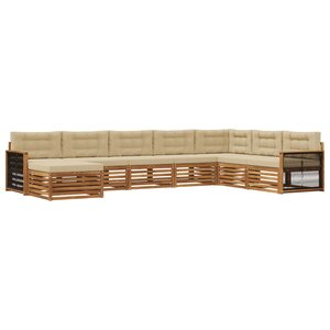 vidaXL Ensemble de canapés d'extérieur 8 Pièces Naturel et Beige