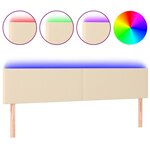 vidaXL Tête de lit à LED Crème 180x5x78/88 cm Tissu