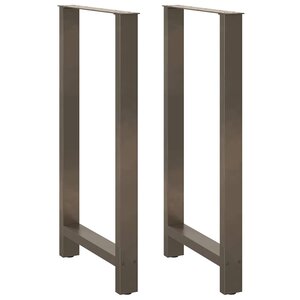 vidaXL Pieds de table de bar en acier naturel  2 pièces  60 x (110-111) cm
