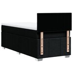 vidaXL Sommier à lattes de lit avec matelas Noir 90x200 cm Tissu