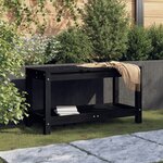 vidaXL Banc de jardin noir 82 5x35x45 cm bois massif de pin