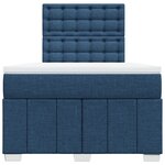 vidaXL Sommier à lattes de lit avec matelas Bleu 120x200 cm Tissu