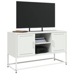 vidaXL Meuble TV blanc 100 5x39x60 5 cm acier