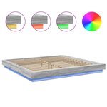 vidaXL Cadre de lit avec lumières LED sonoma gris 180x200 cm