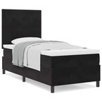 vidaXL Lit à ressorts avec matelas Noir 100 x 200 cm Velours