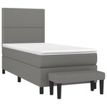 vidaXL Sommier à lattes de lit avec matelas Gris foncé 90x200 cm Tissu