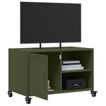 vidaXL Meuble TV vert olive 68x39x43 5 cm acier