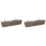 vidaXL Garde-Corps 2 pc Gris 80 x 17 x 17 cm métal