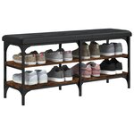 vidaXL Banc à chaussures chêne fumé 102x32x47 cm bois d'ingénierie