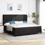vidaXL Lit à ressorts avec matelas Noir 200 x 200 cm Velours