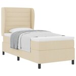 vidaXL Lit à ressorts avec matelas Crème 100 x 200 cm tissu