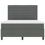 vidaXL Lit à ressorts avec matelas & LED gris foncé 140x200 cm en tissu
