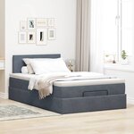 vidaXL Lit ottoman avec matelas et LED gris foncé 120x190cm