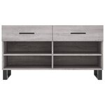 vidaXL Banc à chaussures sonoma gris 102x35x55 cm bois d'ingénierie