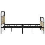 vidaXL Cadre de lit en métal sans matelas chêne sonoma 150x200 cm