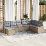 vidaXL Ensemble de salle à manger pour jardin 8 Pièces Beige  Gris clair