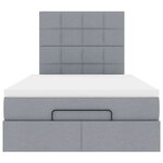 vidaXL Cadre de lit ottoman et matelas gris clair 120x200 cm tissu