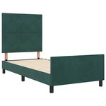 vidaXL Lit à ressorts avec tête de lit Vert foncé 90 x 200 cm Velours