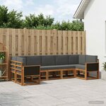 vidaXL Ensemble de canapés d'extérieur 7 Pièces Naturel et Anthracite