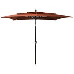 vidaXL Parasol de jardin à 3 niveaux avec mât en aluminium terre cuite