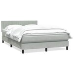 vidaXL Sommier à lattes de lit et matelas gris clair 160x210cm velours