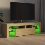 vidaXL Meuble TV avec lumières LED Chêne sonoma 140x36 5x40 cm
