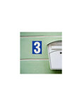 THIRARD - Plaque de signalisation 3  marquage blanc sur fond bleu  panneau PVC adhésif  65x90mm