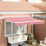 vidaXL Toile de rechange pour store banne Rouge et blanc 250 x 200 cm