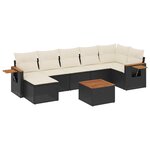 vidaXL Salon de jardin 8 Pièces avec coussins noir résine tressée