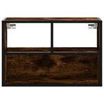 vidaXL Meuble TV chêne fumé 60x31x39 5 cm bois d'ingénierie et métal
