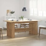 vidaXL Table à manger chêne artisanal 180x90x76 cm bois d'ingénierie