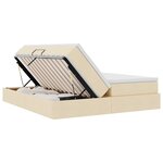vidaXL Lit avec rangement et matelas Crème 200 x 200 cm Polyester