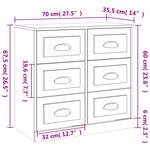 vidaXL Buffets 2 Pièces sonoma gris bois d'ingénierie