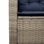 vidaXL Canapé de jardin avec table et coussins en forme de L gris