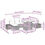 vidaXL Ensemble de canapé de jardin avec coussin 8 Pièces Noir Poly rotin