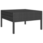 vidaXL Salon de jardin 8 Pièces avec coussins résine tressée noir