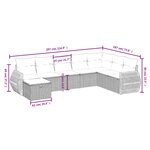 vidaXL Salon de jardin 8 Pièces avec coussins marron résine tressée